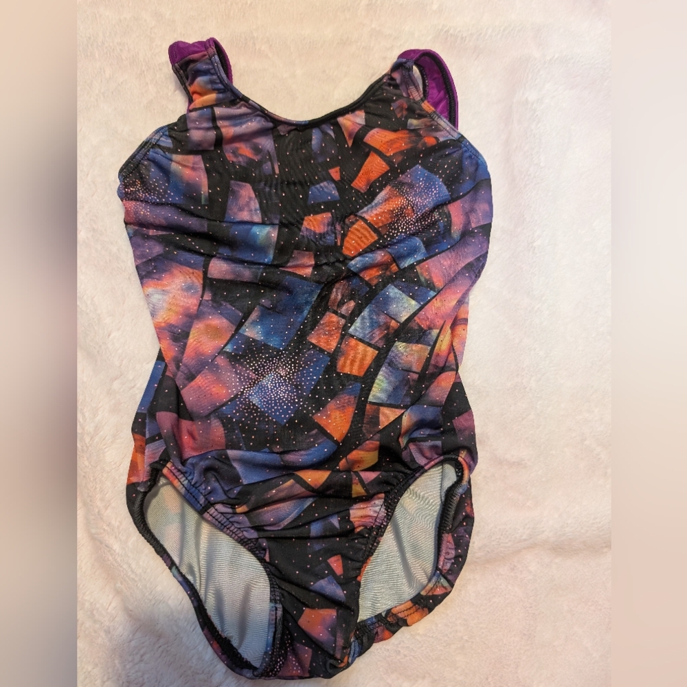 Motionwear Multicolor Geometric Leotard for Girls Size 5-6T